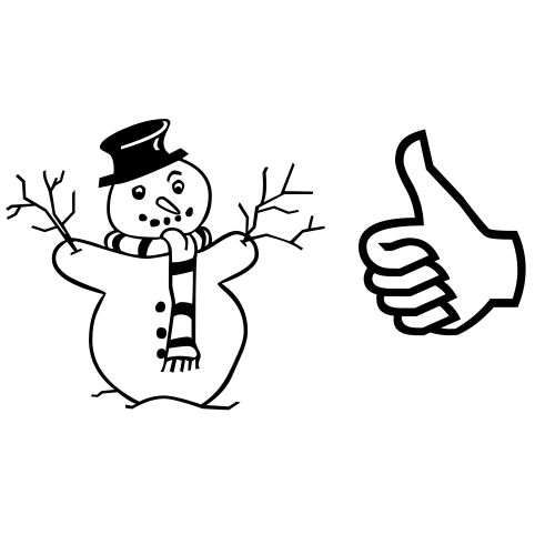 ☃👍 Emoji Domain black and white Symbola rendering